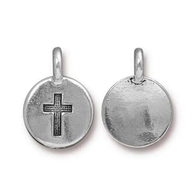 Μεταλλικό Διακοσμητικό 11.6x16.6mm - Cross - Ant. Silver - 2τεμ