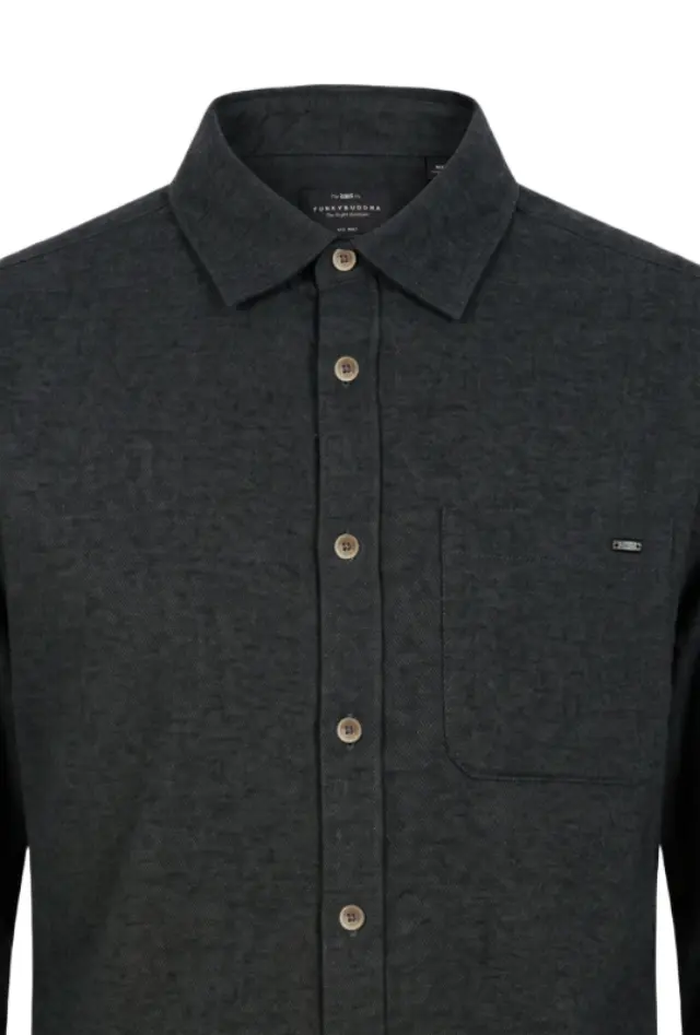 Funky Buddha ανδρικό flannel πουκάμισο με τσέπη FBM014-009-05-2 2