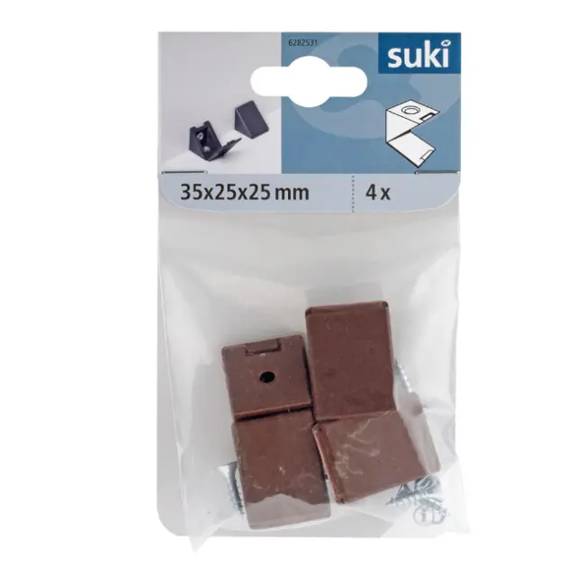 Γωνία Σύνδεσης 35x25x25x25mm Πλαστικό Καφέ 2