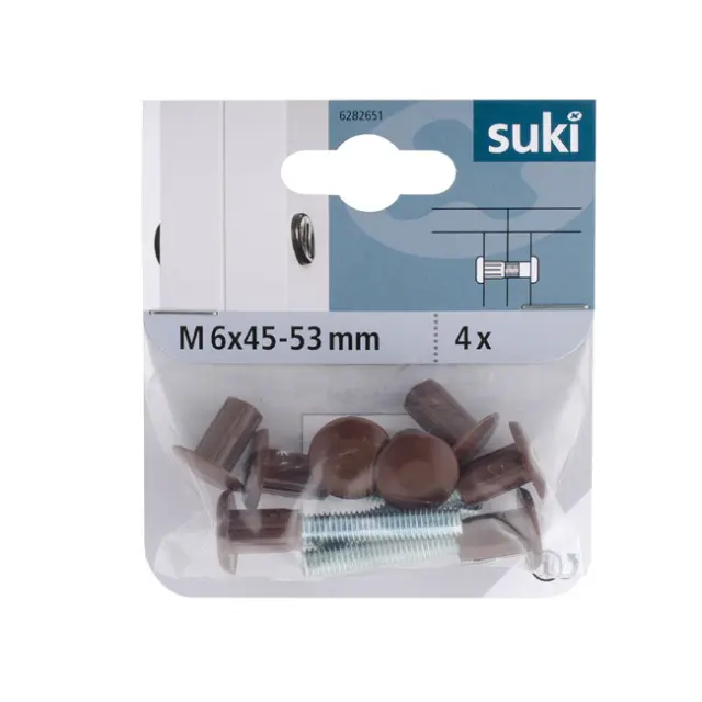 Βίδα Σύνδεσης M6x45-53mm Ατσάλι/Πλαστικό Καφέ 2