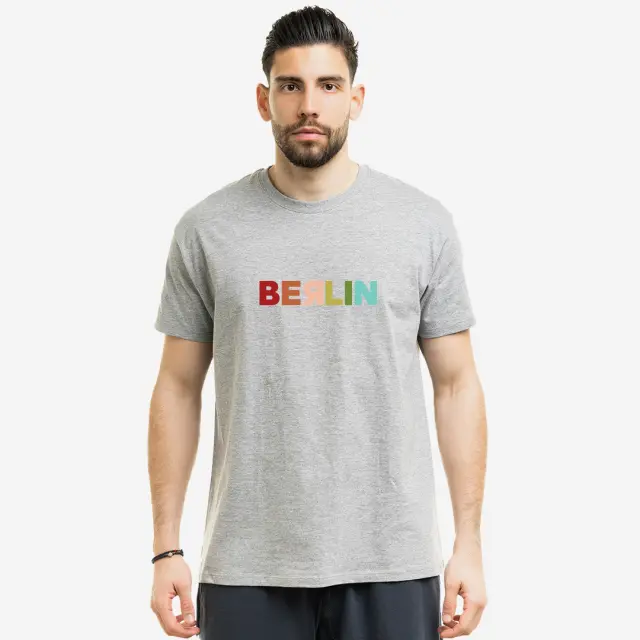 T-shirt Noshame® Γκρί με τύπωμα Berlin - 122361 - XXL
