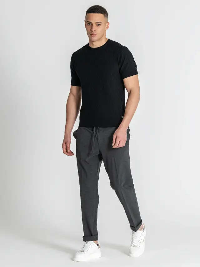 Gianni Kavanagh Ανδρικό SQUARED Πλεκτό T-Shirt – Black - M 2