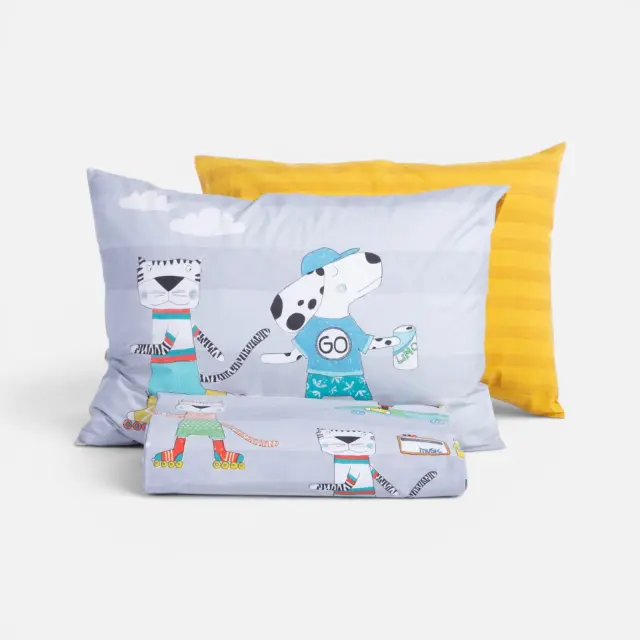 Σετ Παπλωματοθήκη Παιδική Μονή Cool Skating 160x240 Nef Nef Homeware, 100% BAMBAKI - GREY (040908)
