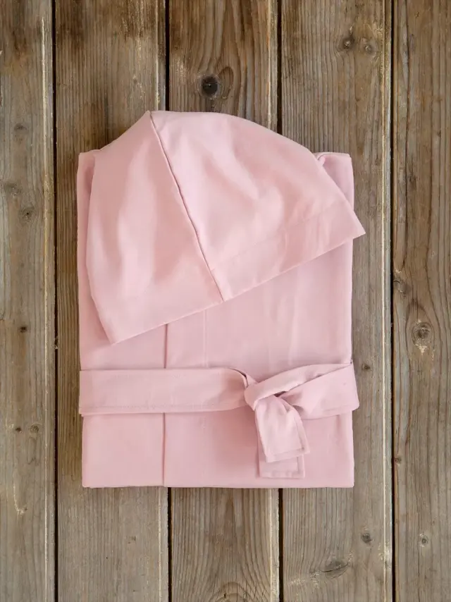 Μπουρνούζι με κουκούλα Comfort Dusty Pink Small microfiber nima