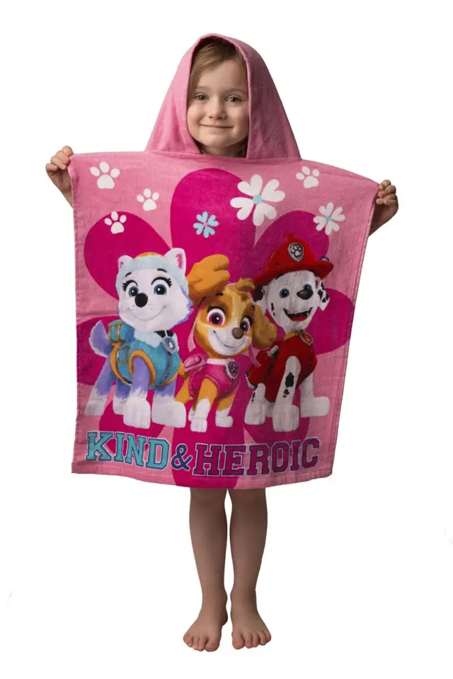 Πόντσο Παιδικό 2-4 Ετών Viopros Paw Patrol 20 Pink 100% βαμβακερό