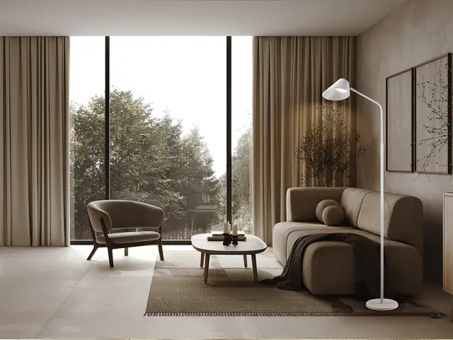 ESINO Επιδαπέδιο Φωτιστικό 1Λ White 215749 Ρυθμιζόμενο και Dimmable με Τηλεχειρισμό Άσπρο
