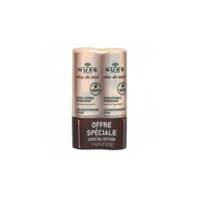 NUXE PROMO Reve de Miel Levres Lip Moisturizing Ενυδατικό Stick Χειλιών 2x4gr