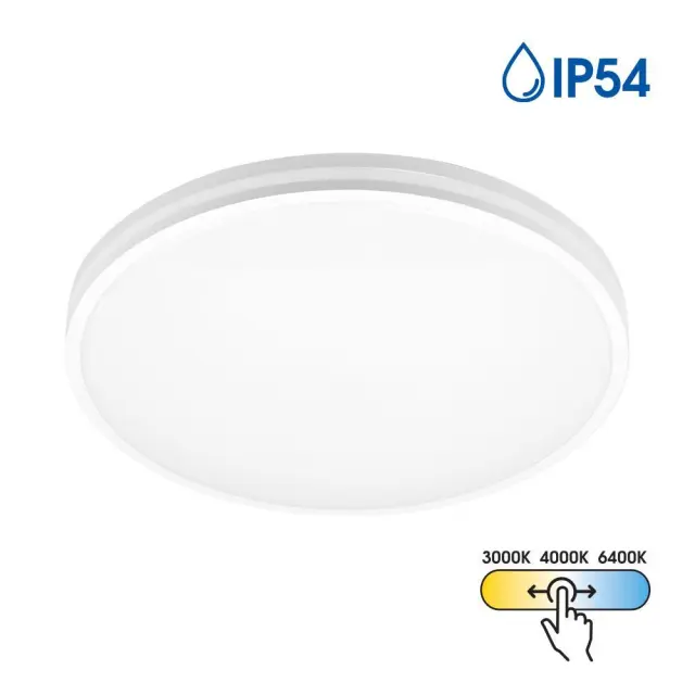 LED Στεγανό 16W-24W-32W NANCY Φωτιστικό Oροφής Πλαφονιέρα IP54 CCT Λευκό VIV005320 2
