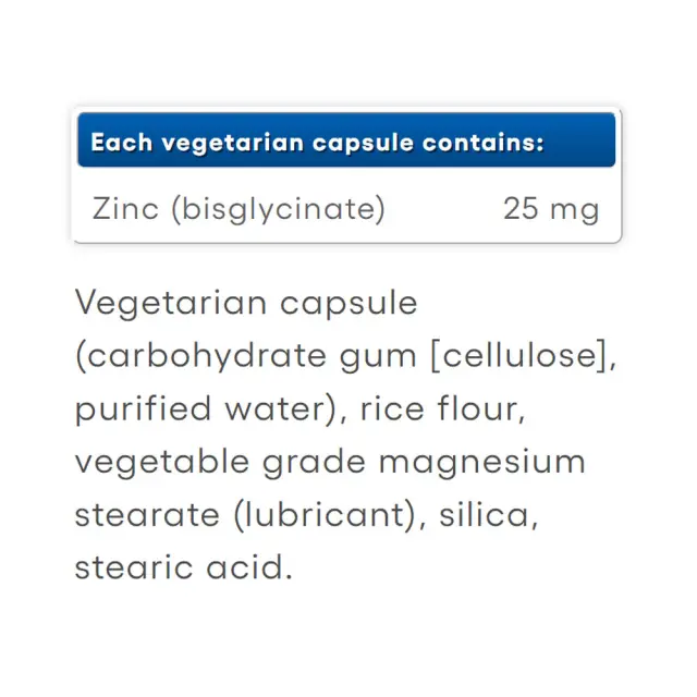 Natural Factors Zinc Bisglycinate 25 mg 2