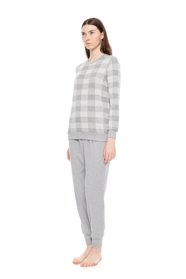 W1654 - Red - PYJAMA JACQUARD GREY PLAID 2