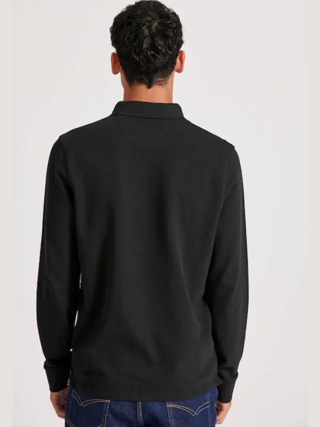 Funky Buddha Men's Long Sleeve Polo Black FBM010-001-11 - 3XL 2