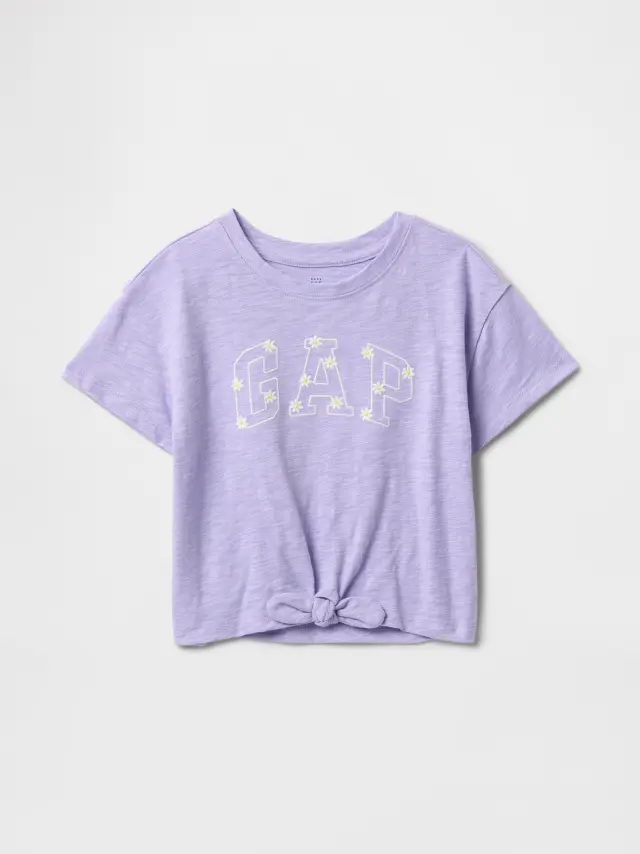 Baby & Toddler Tie-Front Logo T-Shirt Warm violet - 6-12M