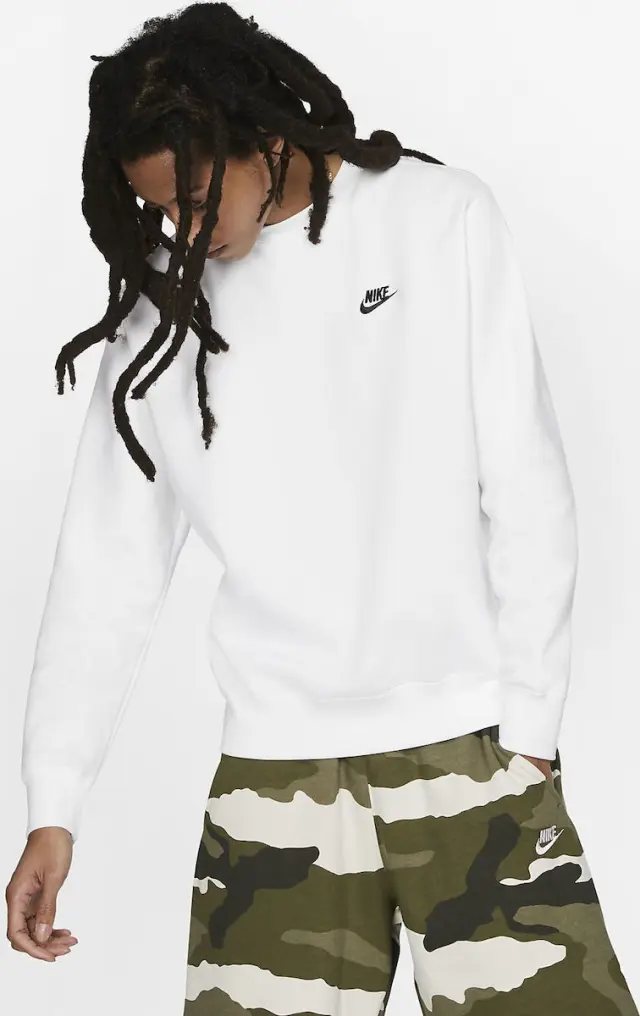 Nike Sportswear Club Φούτερ Fleece Λευκό - L