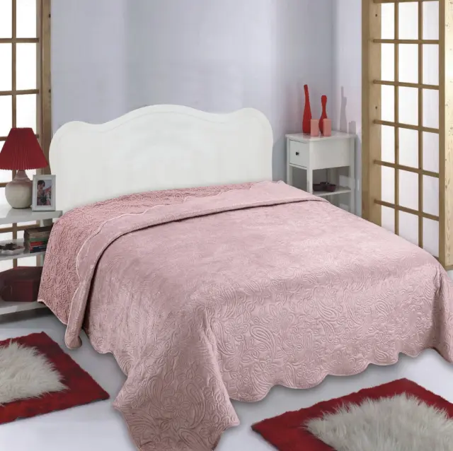 Κουβέρτα βελούδο με sherpa NX2211 (220cm x 240cm) pink - -