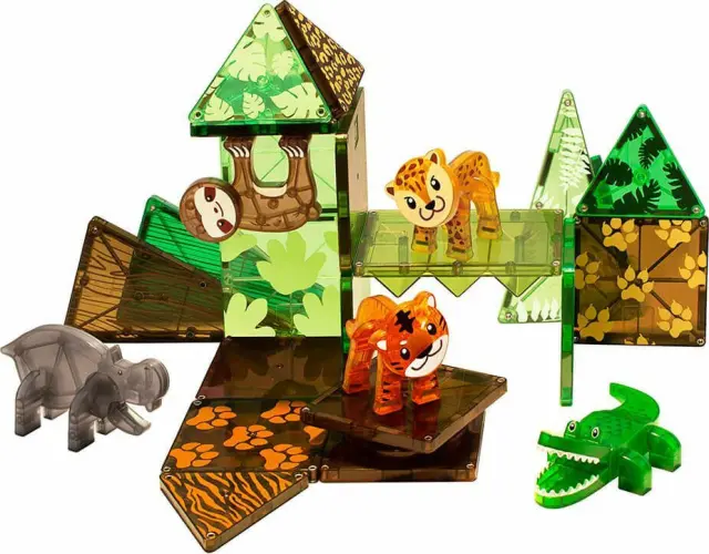 Magna-Tiles Μαγνητικό Παιχνίδι Μαγνητικά Πλακίδια Jungle Animals 25 Κομμάτια για 3+ ετών 21225 3
