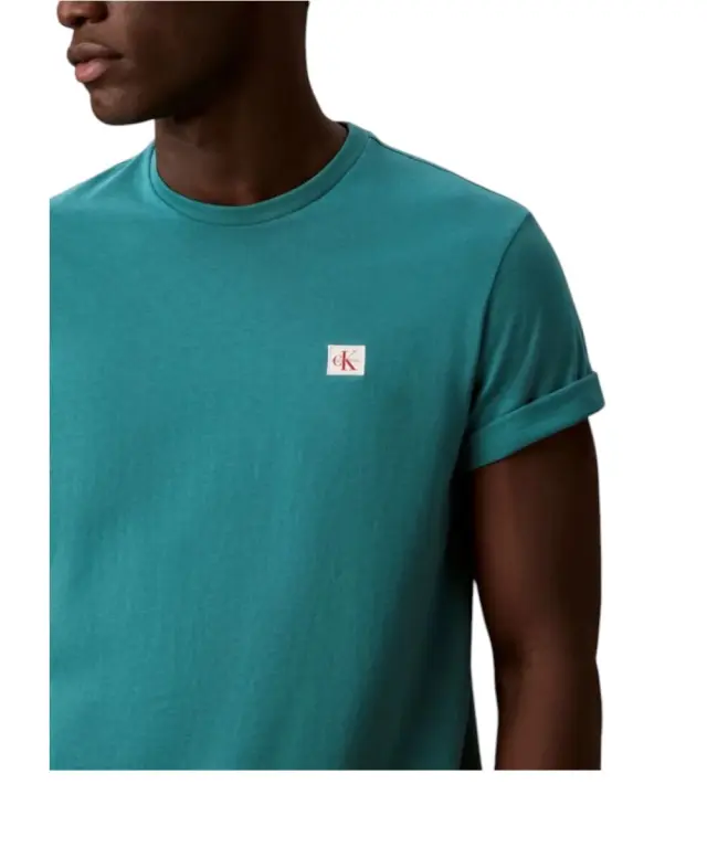 Calvin Klein - Ανδρικό T-shirt Cotton Badge Regular Fit LV04RC272G-8ZU Πετρόλ - XL 2