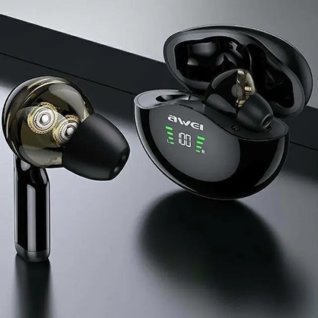 Awei T12P In-ear Bluetooth Handsfree Earphones with Sweat Resistance and Charging Case Black 3