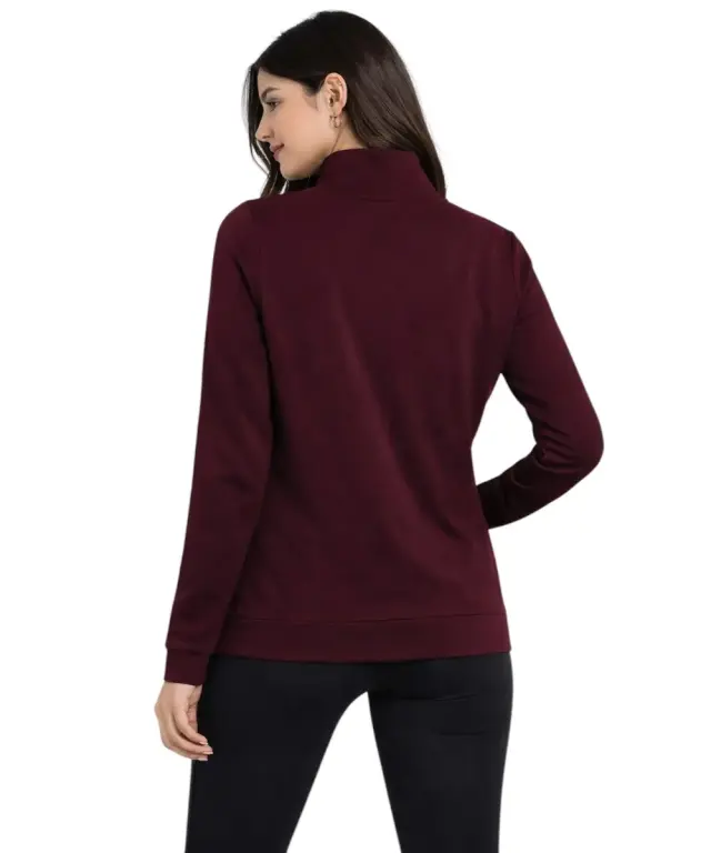 Freddy - Γυναικεία Ζακέτα Φούτερ Zip Turtleneck F25WCRS4-K92 Μπορντό 2