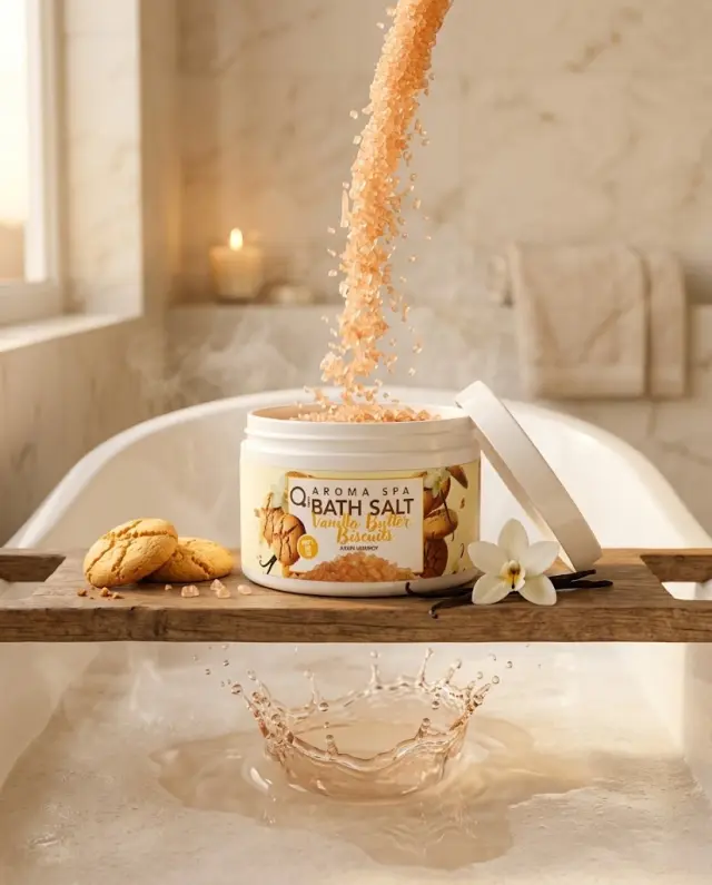Qure Bath Salt - Άλατα Μπάνιου Vanilla Butter Biscuits 500g 3