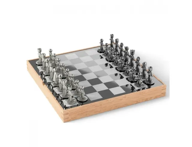 Σκακιέρα Buddy Chess Umbra από ξύλο φλαμουριάς, με θήκη αποθήκευσης και διαστάσεις 36x36x6cm1005304-390