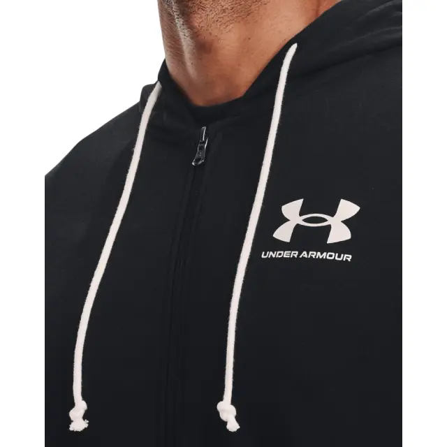 Under Armour Rival Terry Full Zip Hoodie (1370409-001) - Μαύρο 2