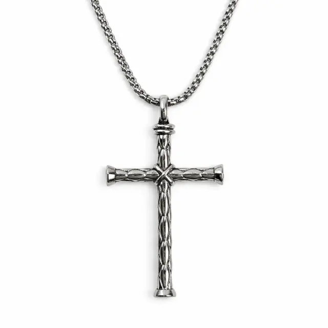Ghetto Stainless Steel Cross Necklace | Silver Tone