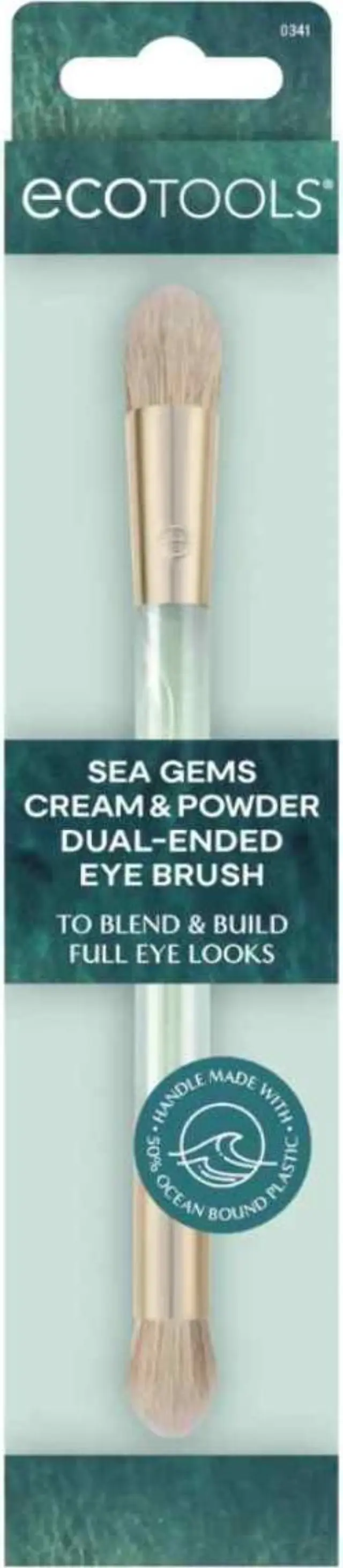 EcoTools Sea Gems Cream & Powder Dual-Ended Eye Brush Διπλό Πινέλο Σκιών Για Εφαρμογή & Ανάμειξη