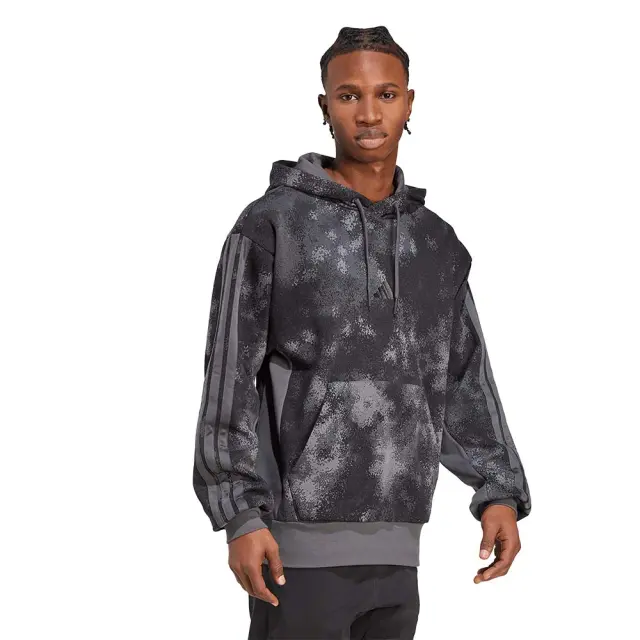 adidas Sportswear Men's Seasonal Allover Print Hoodie Γκρι Σκούρο JW3709 (adidas Sportswear) 3