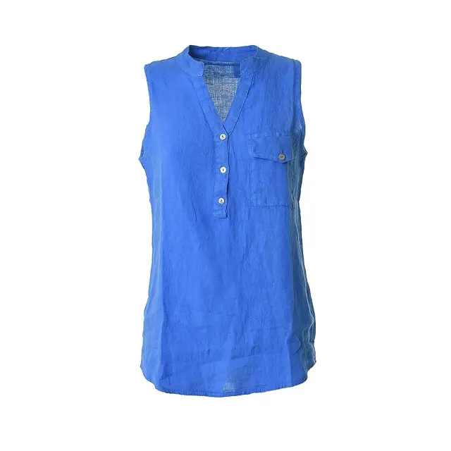 Μπλούζα Τιρκουάζ/Μπλε Μέγεθος One Size (100% Λινό) 5-41-130-0003