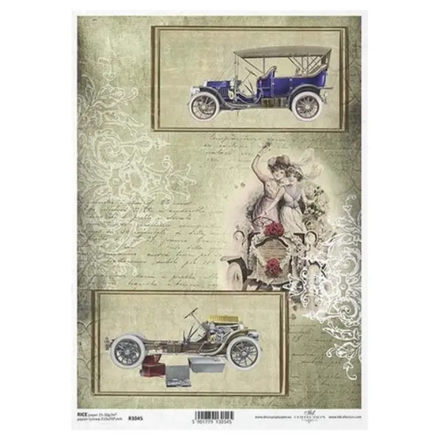 Ριζόχαρτο ντεκουπάζ ITD, 21x29cm, Vintage αυτοκίνητα, R1045
