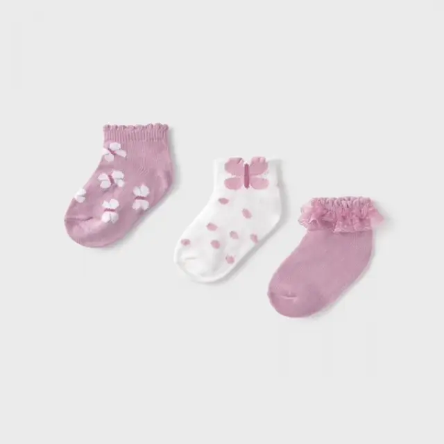 Baby 6 μηνών έως 4 ετών Σετ 3 καλτσάκια μωβ - 24M