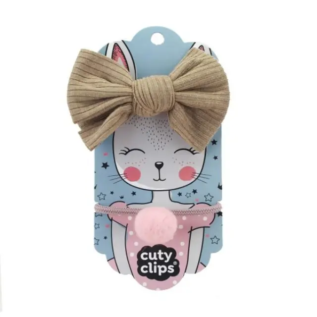 Cuty Clips Boss Bunny Παιδική Κορδέλα & Λαστιχάκι Μαλλιών No1 - Μόκα