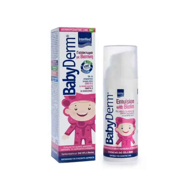 Intermed BabyDerm Emulsion Γαλάκτωμα με Βιοτίνη, Κατάλληλο για Ευαίσθητα Δέρματα, 50g