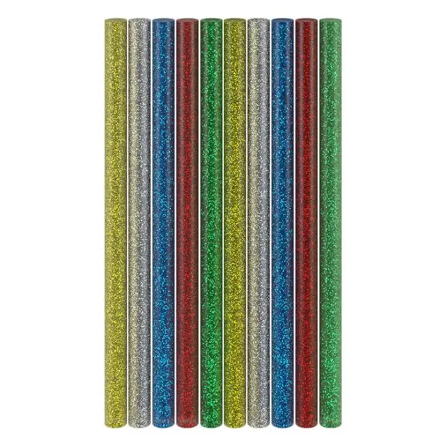 Σετ 10 ράβδων σιλικόνης 11mm με glitter σε 5 διαφορετικά χρώματα.