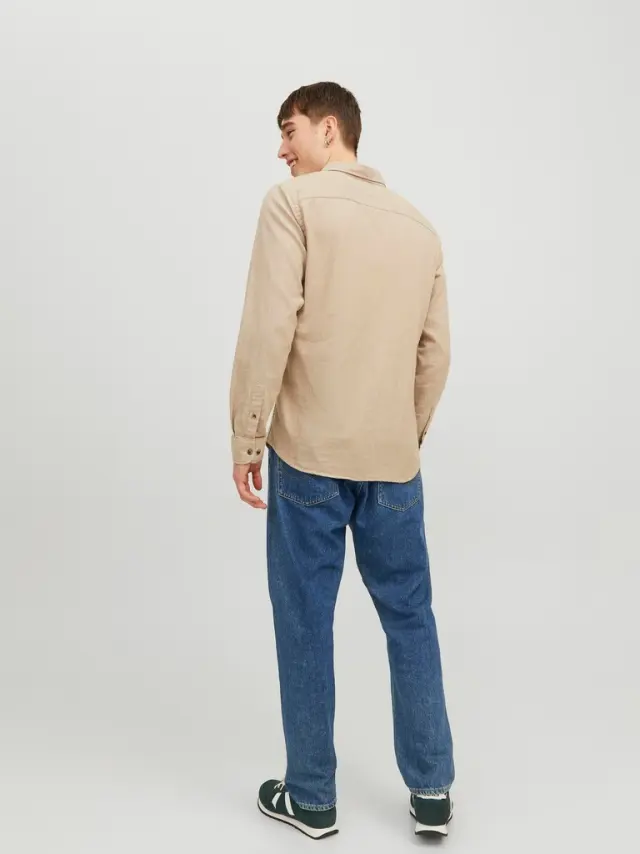JJECLASSIC MELANGE SHIRT LS NOOS Oatmeal - L , 32 3