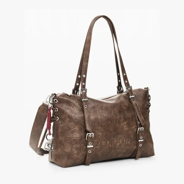 Desigual - Γυναικεία Τσάντα Ώμου/ Χιαστί Lanuza New Half Logo 26WAXPAF-6044 Καφέ 3