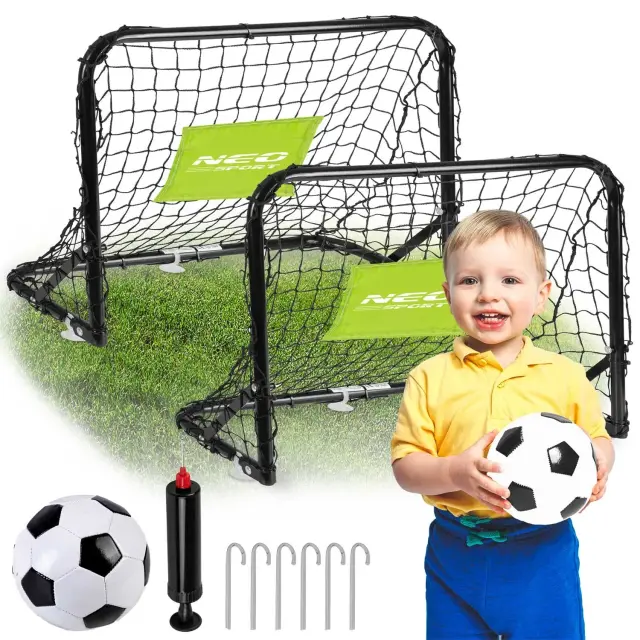 Neo-Sport Τέρματα Ποδοσφαίρου 60x45x25cm Σετ 2τμχ + Δώρο Μπάλα