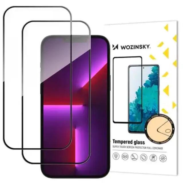 Wozinsky Full Glue Tempered Glass 2τμχ με Μαύρο Πλαίσιο για iPhone 17 / iPhone 16 Pro