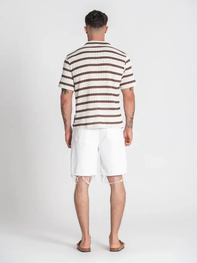 Gianni Kavanagh Aνδρικό ΝΑUTIC CLUB Πλεκτό Πουκάμισο - Brown / White - S 3