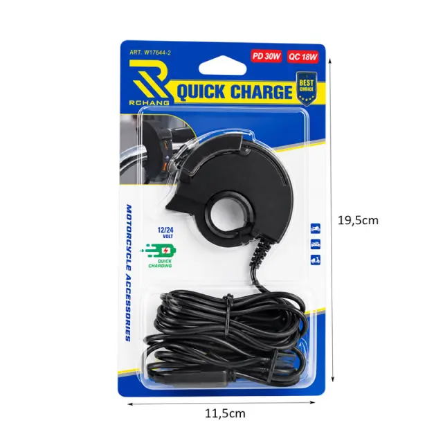 Rchang Φορτιστής Τιμονιού Μοτοσυκλέτας PD 30W QC 18W 12-24V - Motorcycle Handlebar Charger Quick Charge 0111810 2