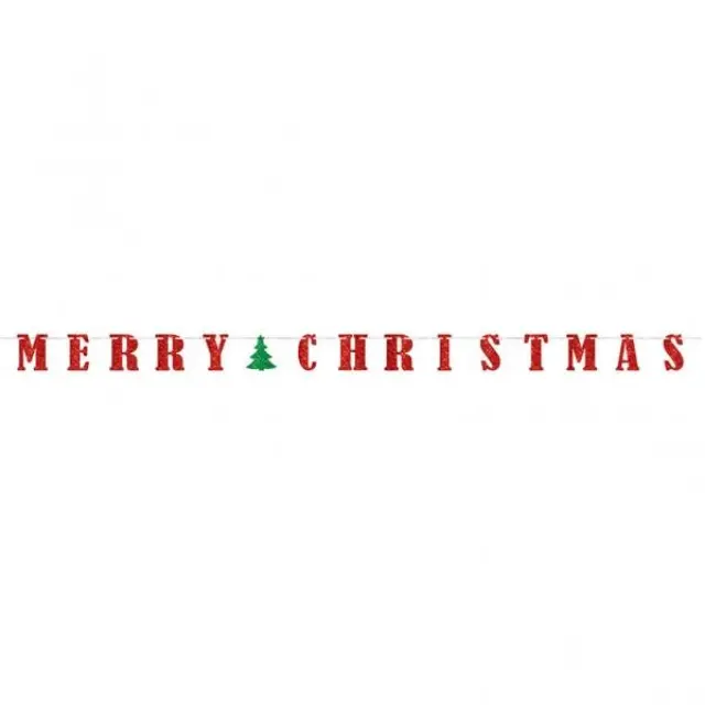 Γιρλάντα γράμματα Glitter Merry Christmas 3,65m