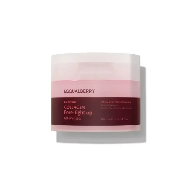Eqqualberry Collagen Pore-tight Up Gel Toner Pads Ενυδατικοί & Συσφικτικοί Εμποτισμένοι Δίσκοι Προσώπου, 60τμχ