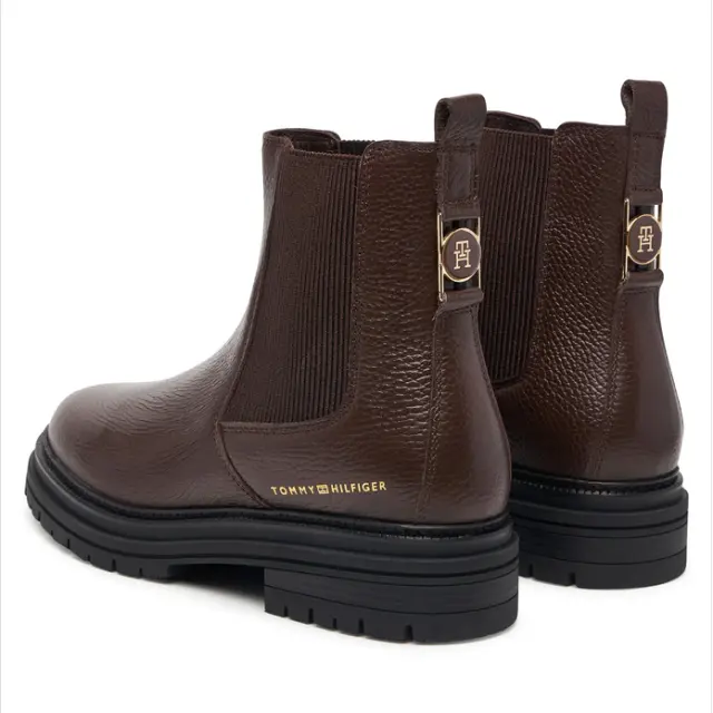 Γυναικεία Δερμάτινα Μποτάκια Tommy Hilfiger FW0FW09559-GT6 Καφέ Καφέ - 36 3