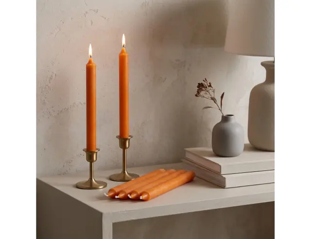 Σετ Διακοσμητικά Κεριά Κορμός Mica Decorations με διάρκεια καύσης 9 ώρες και διαστάσεις 2.2x2.2x24cm - 6 τεμάχια 1152653