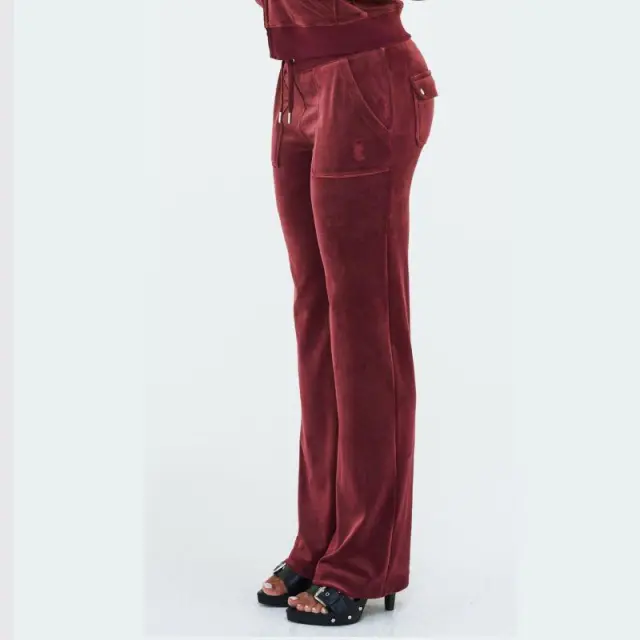 Βελούδινο Παντελόνι Φόρμας Juicy Couture Del Ray Classic SSJCAP180-485 Μπορντό - M 2