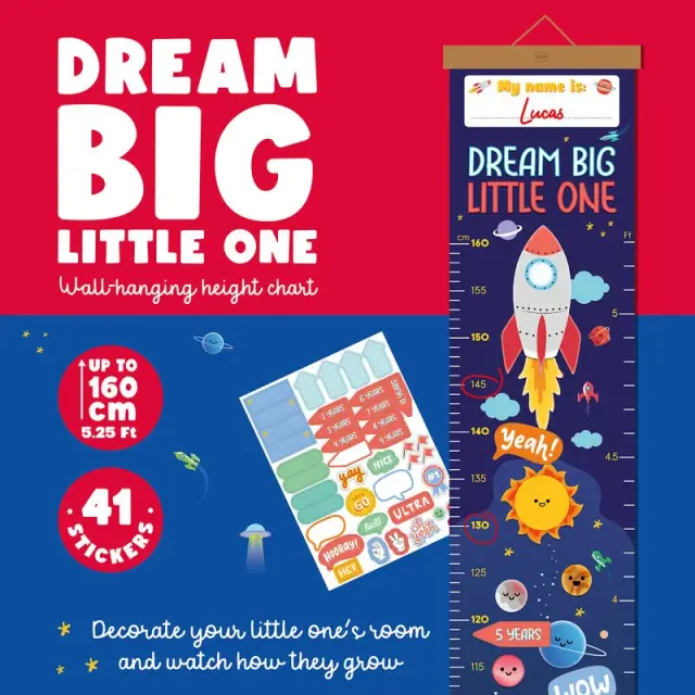 Legami® Wall-Hanging Αναστημόμετρο Dream Big, Little One- Space 2