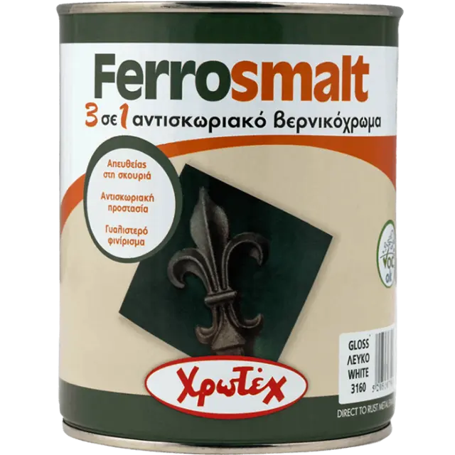 ΑΝΤΙΣΚΩΡΙΑΚΟ ΧΡΩΜΑ FERROSMALT 0.75 LT ΛΕΥΚΟ - 3160