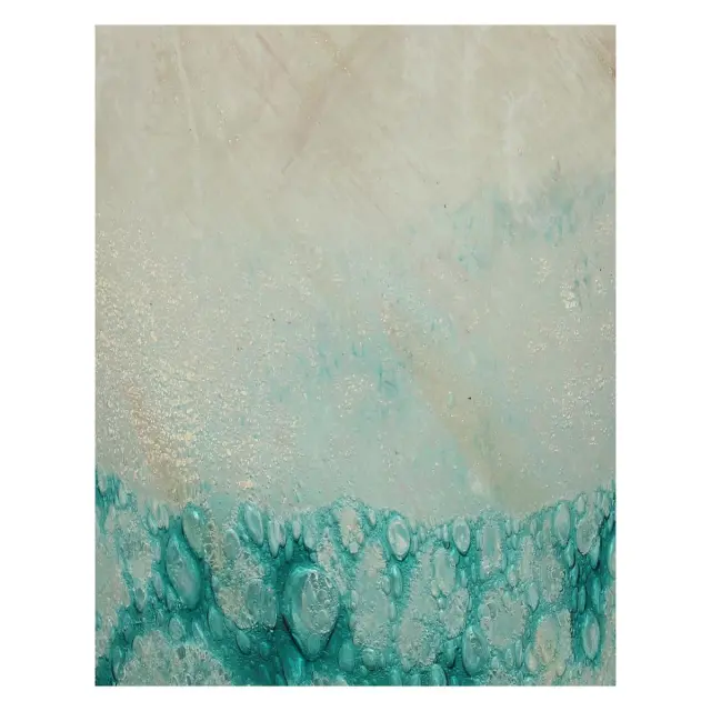 Βάζο Τιρκουάζ Γυαλί 13x13x42cm 2
