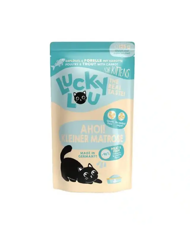 Lucky Lou LifeStage Kitten Πουλερικά & Πέστροφα (με Καρότο) 125gr
