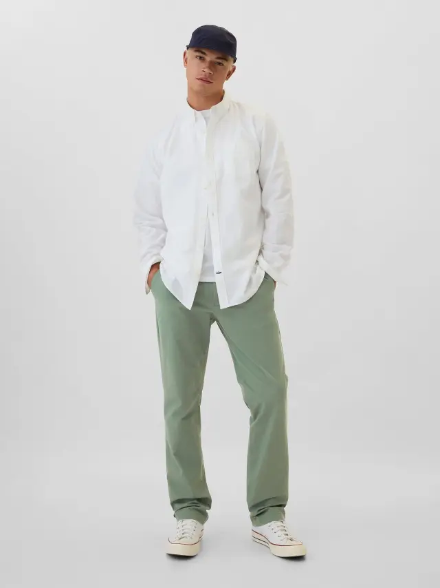 Πράσινο Modern Khakis σε Ίσια Γραμμή με Τεχνολογία GapFlex LAUREL WREATH GRN 17-6 - 30X32